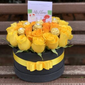 Flores y chocolates, arreglos con rosas y chocolates [Envío Gratis]
